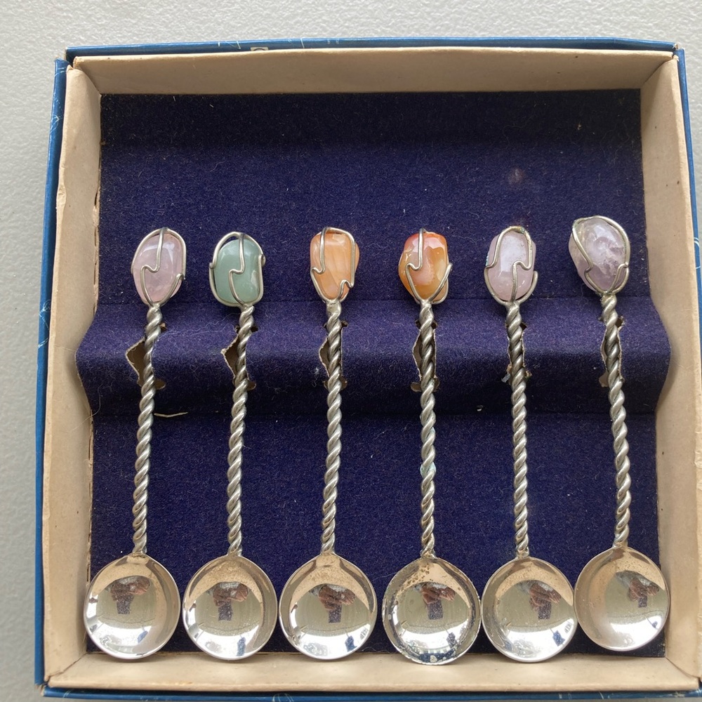 Vintage Semi Precious Gemstone Spoons